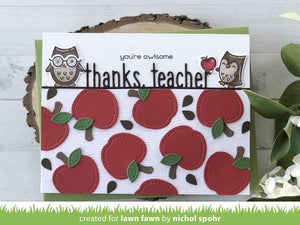 outside in stitched apple stackables