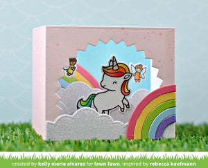 shadow box card rainbow add-on